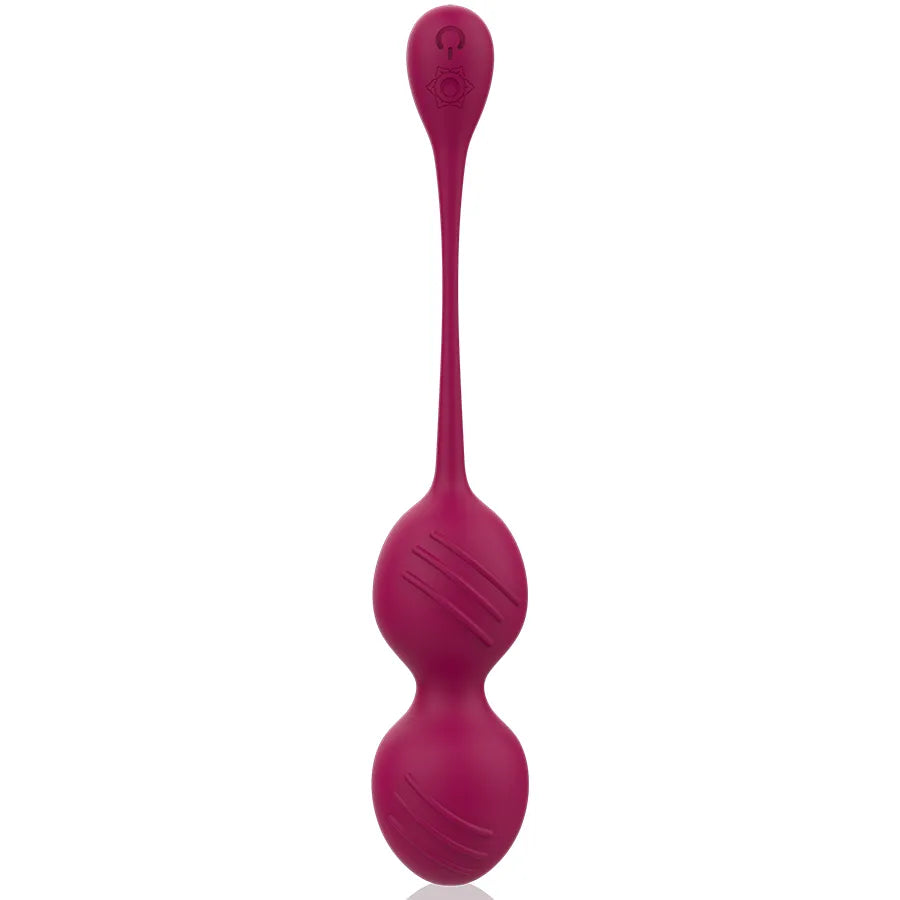 Boules Geisha en silicone médical rose, ergonomiques, avec deux sphères texturées et une longue tige pour tonification pér...