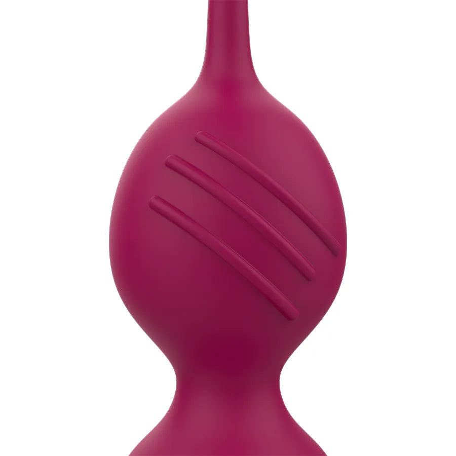 Boules Geisha en silicone médical rose, vibrantes, ergonomiques, pour tonification périnée et bien-être intime.