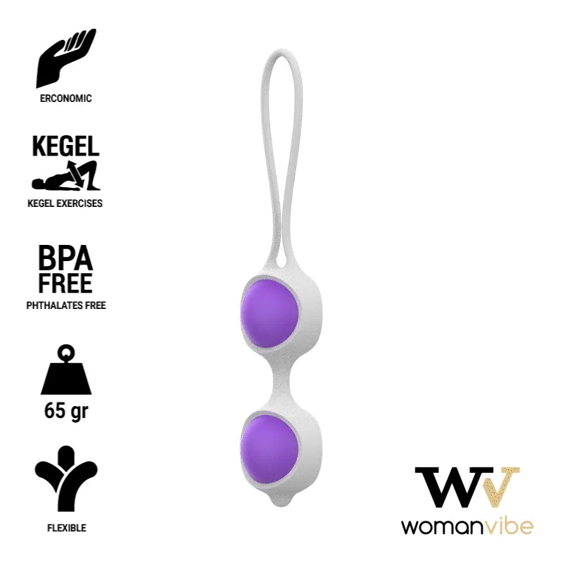 Boules périnéales silicone ultra doux sans phtalates toucher soyeux ergonomique poids léger 65 grammes diamètre 33 millimètres débutantes