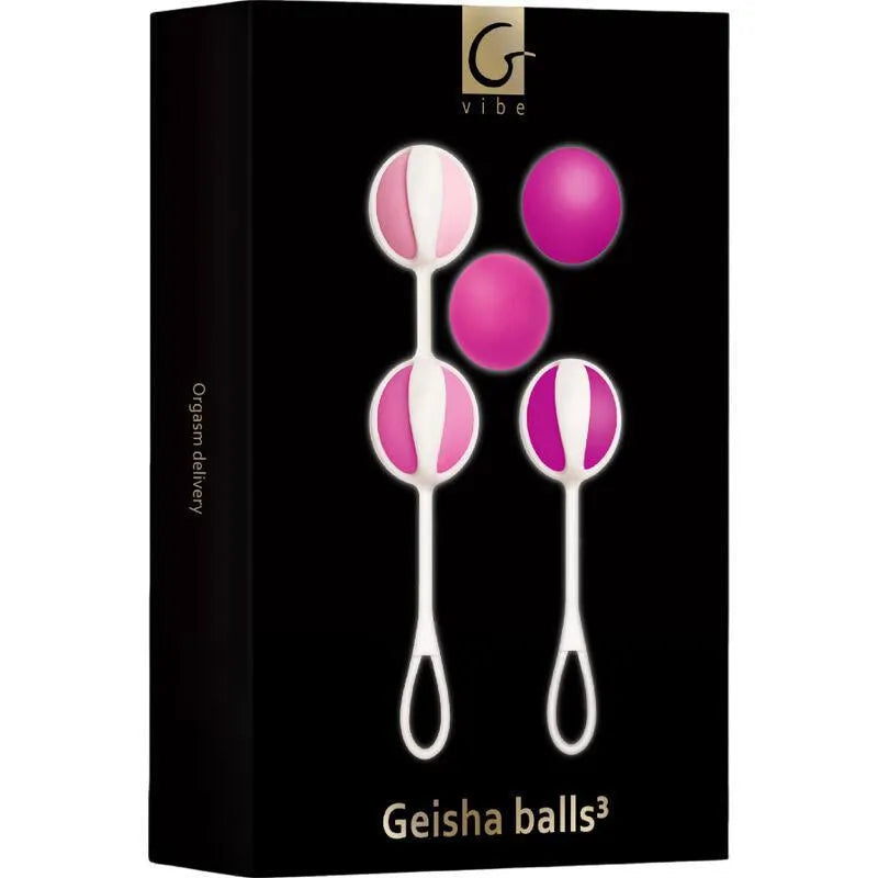 Boules de Geisha silicone médical, couleurs rose et violet, poids interchangeables, pour exercices Kegel et plancher pelvien.