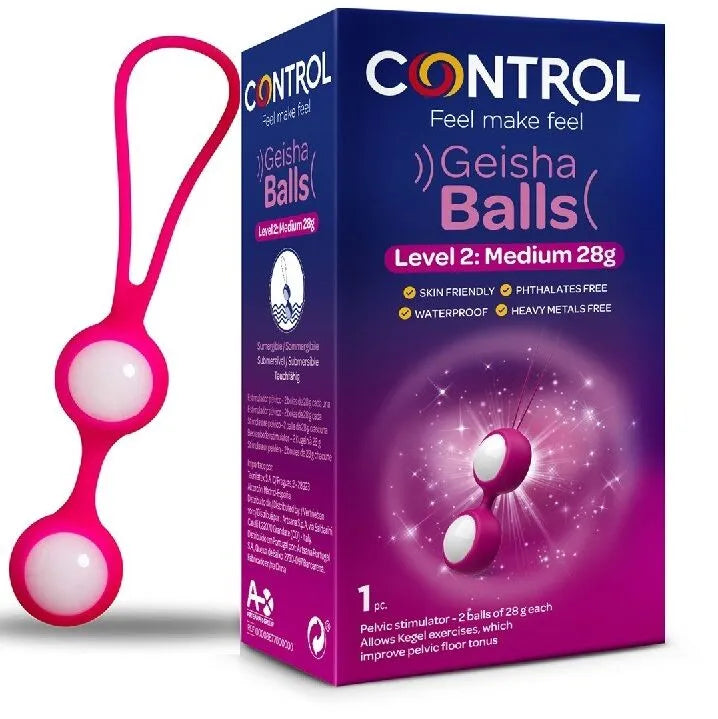 Boules Geisha Silicone médical hypoallergénique étanches douche 28g chacune duo tonification musculaire plancher pelvien exercices quotidien confort plaisir intime