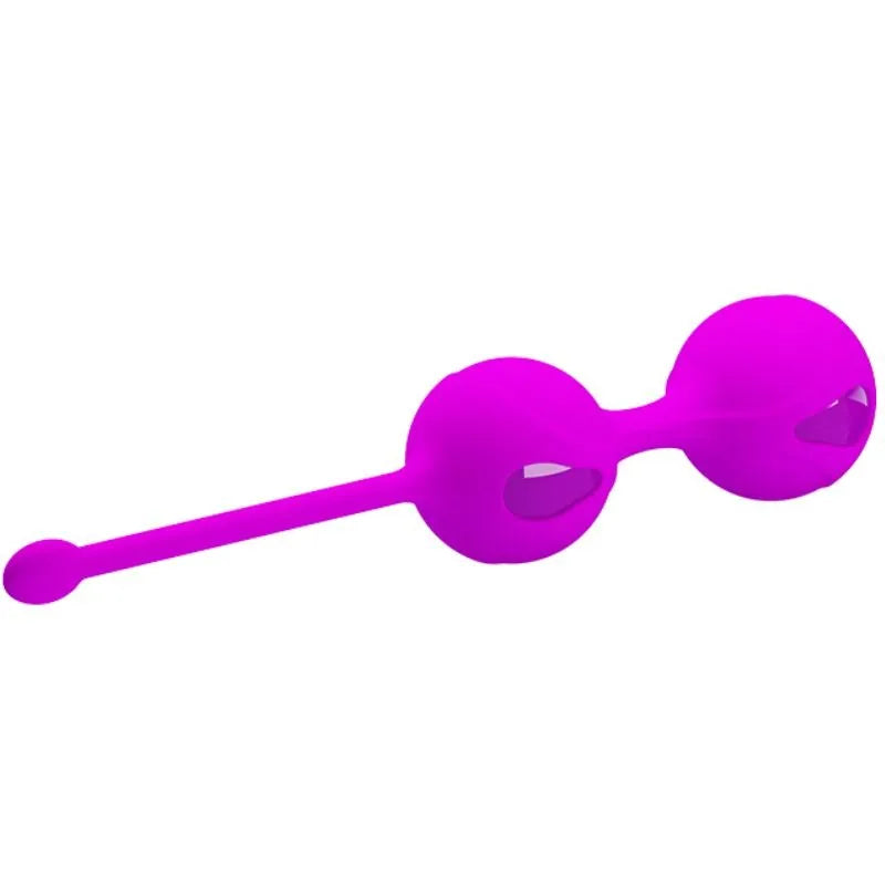 Boules de geisha en silicone rose, design ergonomique, cordon résistant, diamètre 32mm, pour renforcement pelvien.