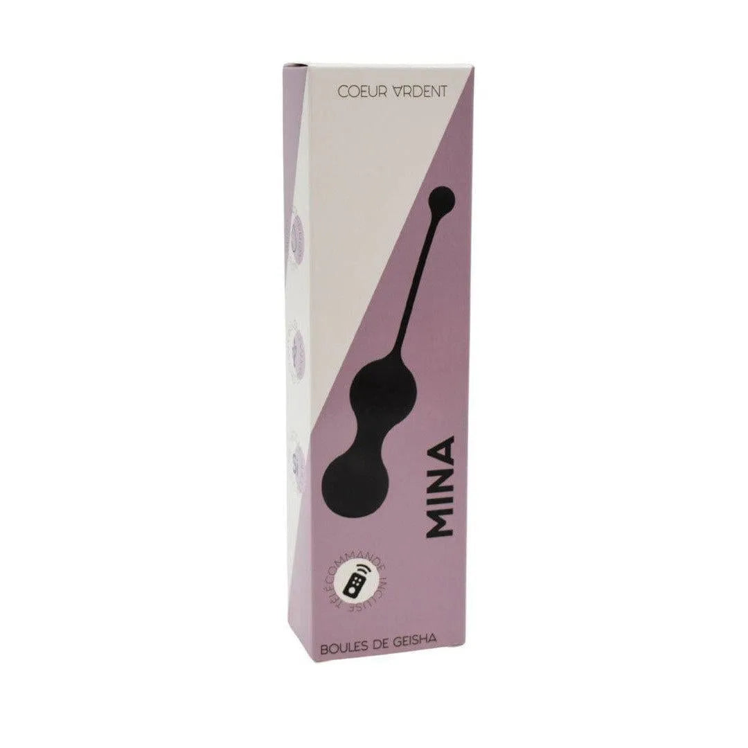 Boîte de boules de Geisha vibrantes noires en silicone avec télécommande, design ergonomique et étanche.