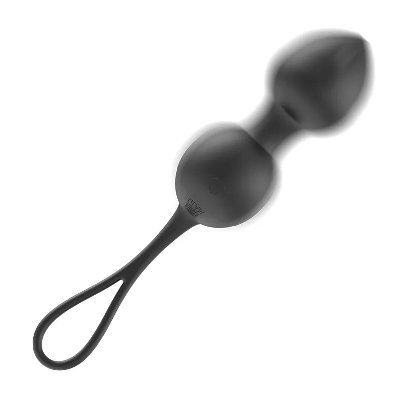 Boules Geisha noires vibrantes en silicone, forme ergonomique, avec télécommande, pour renforcement pelvien et plaisir.
