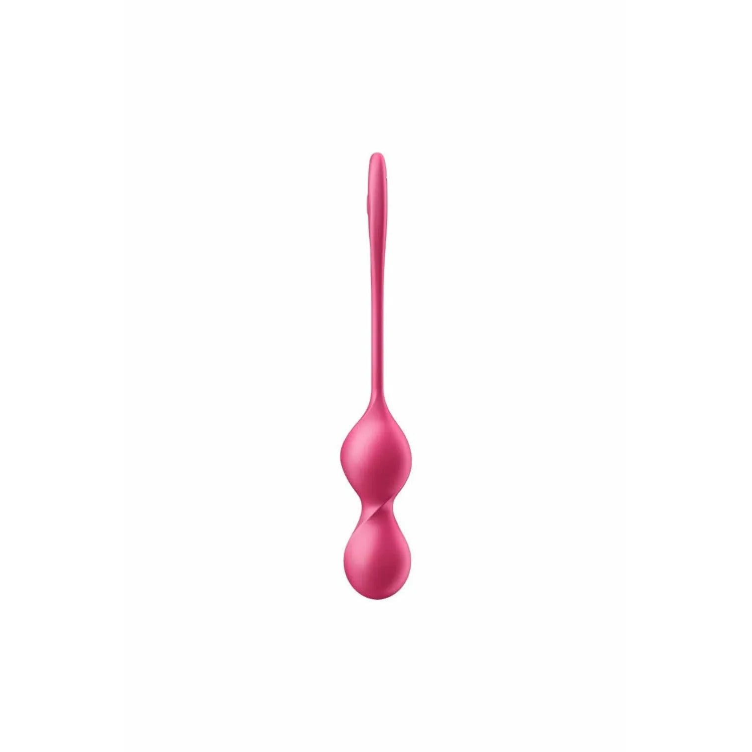 Boules geisha vibrantes roses en silicone doux, forme ergonomique, pour tonification pelvienne, rechargeables et étanches.
