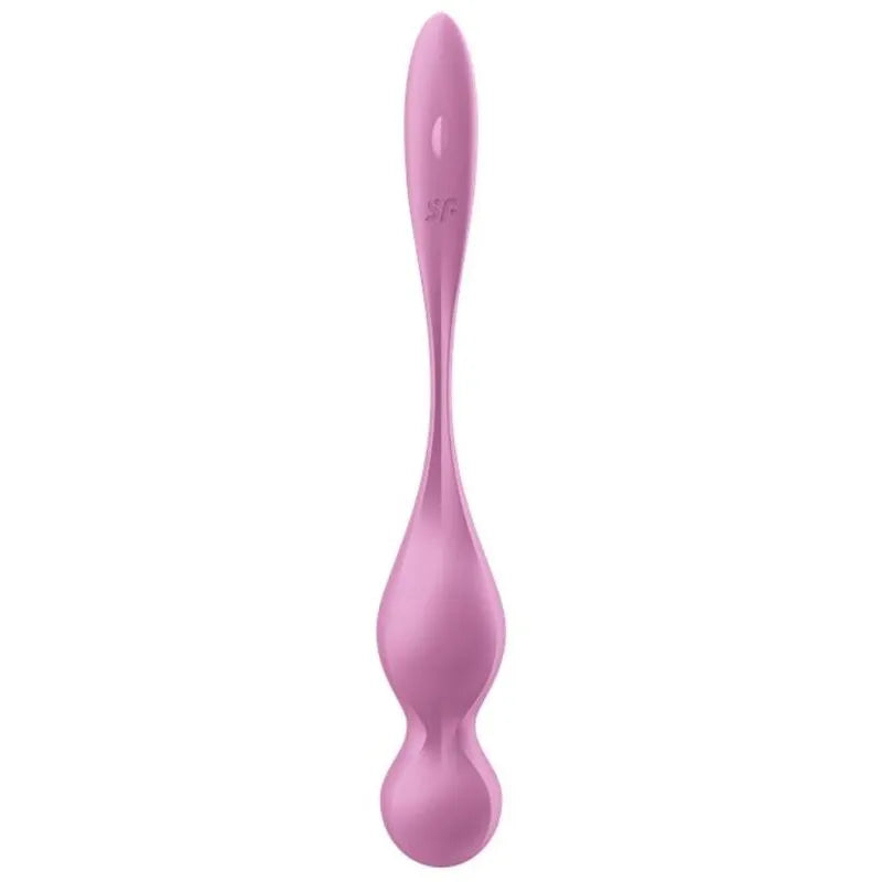 Boules Geisha vibrantes roses en silicone, forme ergonomique aplatie, stimulation point G, 12 programmes, étanches.