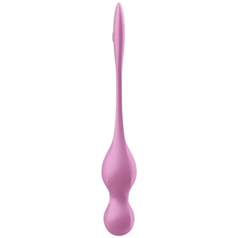 Boules geisha vibrantes roses en silicone, forme ergonomique aplatie, stimulation point G, 12 programmes, étanches.