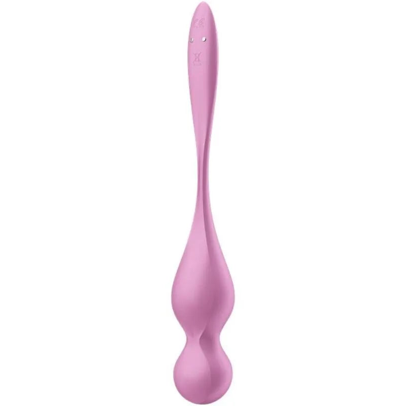 Boules geisha vibrantes roses en silicone, forme ergonomique aplatie, stimulation point G, 12 programmes, étanches.