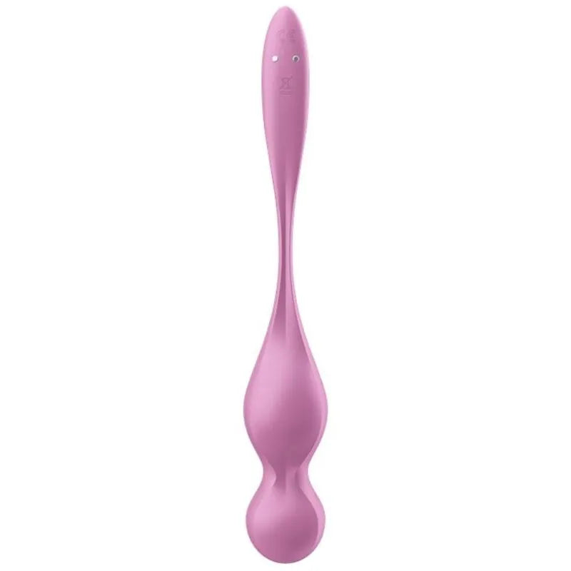 Boules Geisha vibrantes roses en silicone, forme ergonomique aplatie, stimulation point G, 12 programmes, étanches.