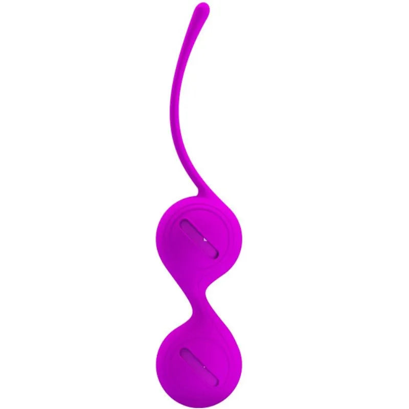 Boules de Kegel en silicone violet, forme ergonomique, avec cordon pour insertion et retrait facile, renforcement pelvien.
