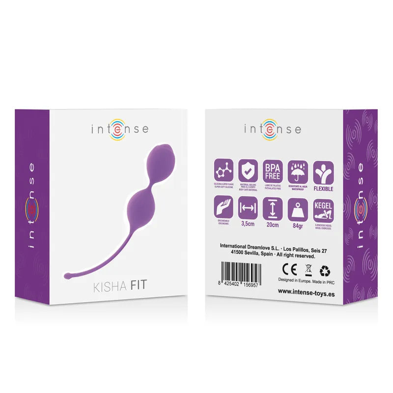 Boules Kegel violettes en silicone médicale, boîte blanche et violette, tonification plancher pelvien, prévention incontin...