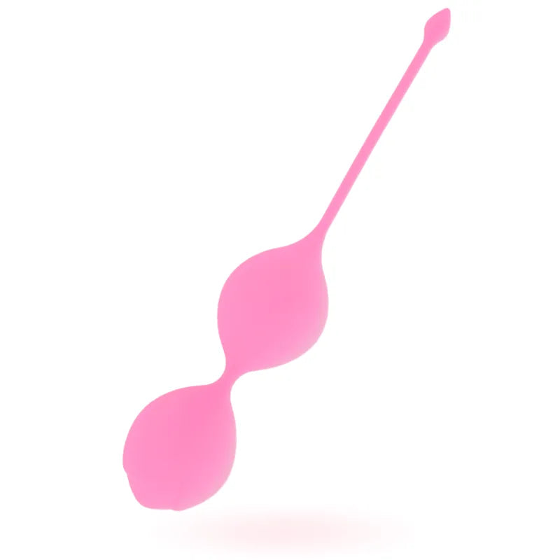 Boules de Kegel en silicone rose, ergonomiques, pour tonification du plancher pelvien, prévention fuites urinaires.