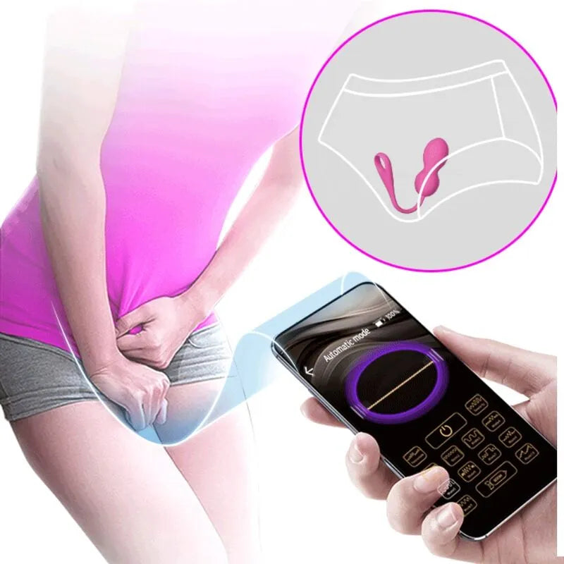 Boules Kegel vibrantes roses en silicone, ergonomiques, avec connectivité mobile, pour tonification pelvienne discrète.
