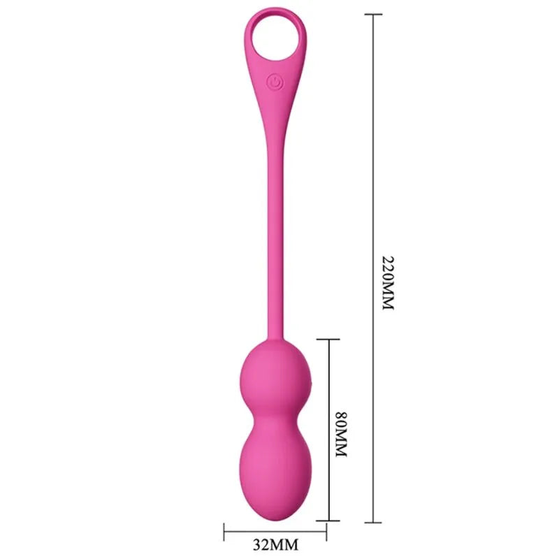 Boules Kegel vibrantes roses en silicone, ergonomiques, rechargeables USB, avec 12 fonctions et application mobile.