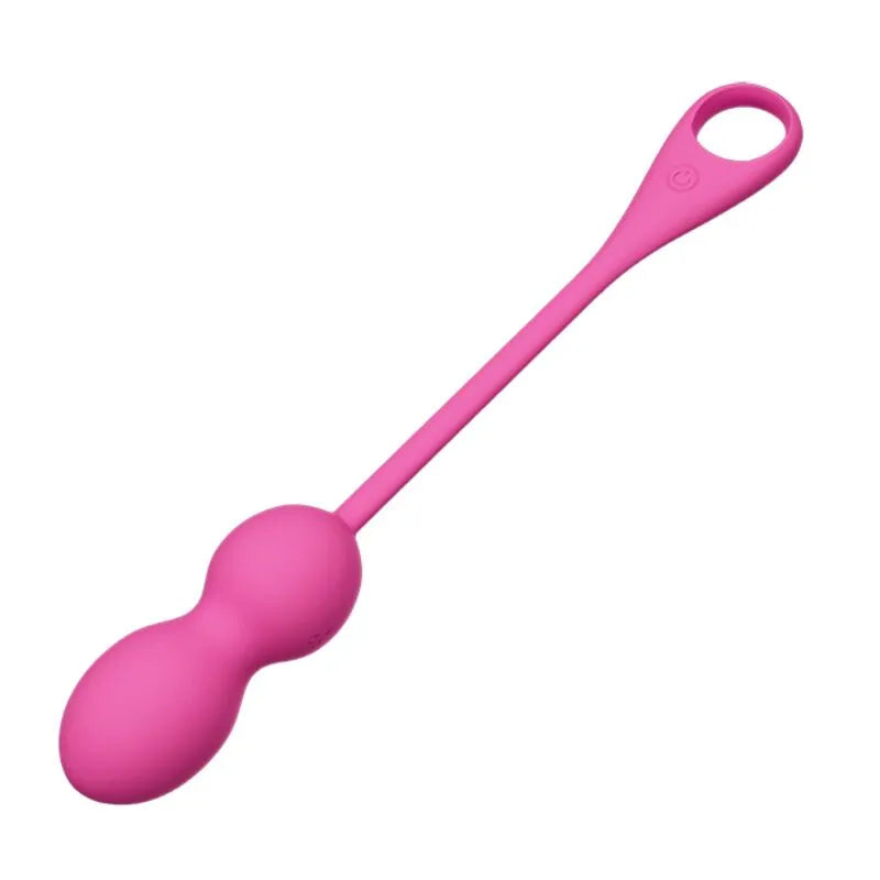 Boules Kegel vibrantes en silicone rose, forme ergonomique, rechargeables USB, 12 fonctions, connectivité mobile.