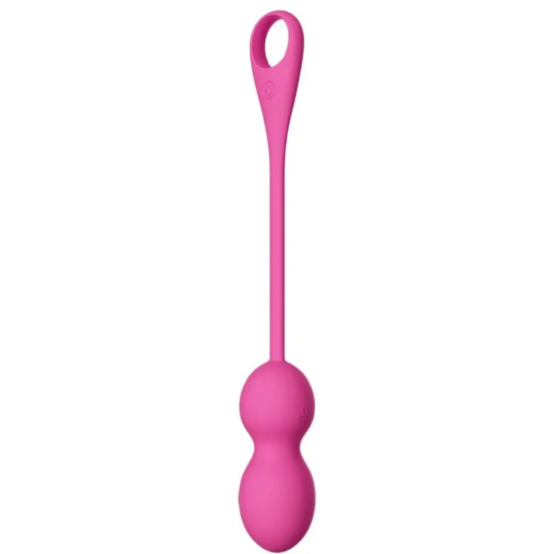 Boules Kegel vibrantes en silicone rose, ergonomiques, avec boucle de retrait, pour tonification pelvienne.