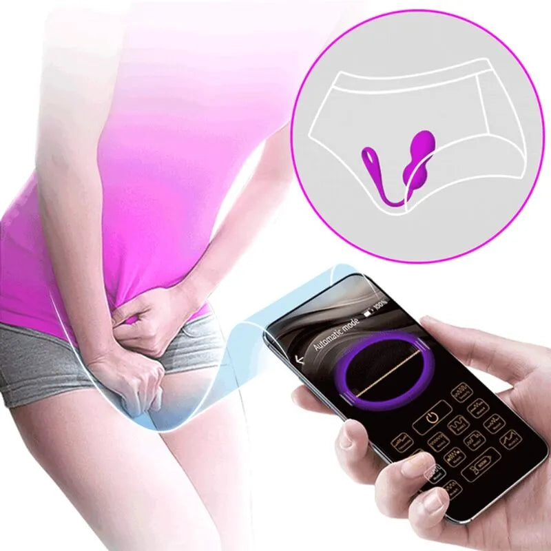 Boules Kegel violettes vibrantes avec application, silicone doux, télécommande, tonification pelvienne, rechargeables USB.