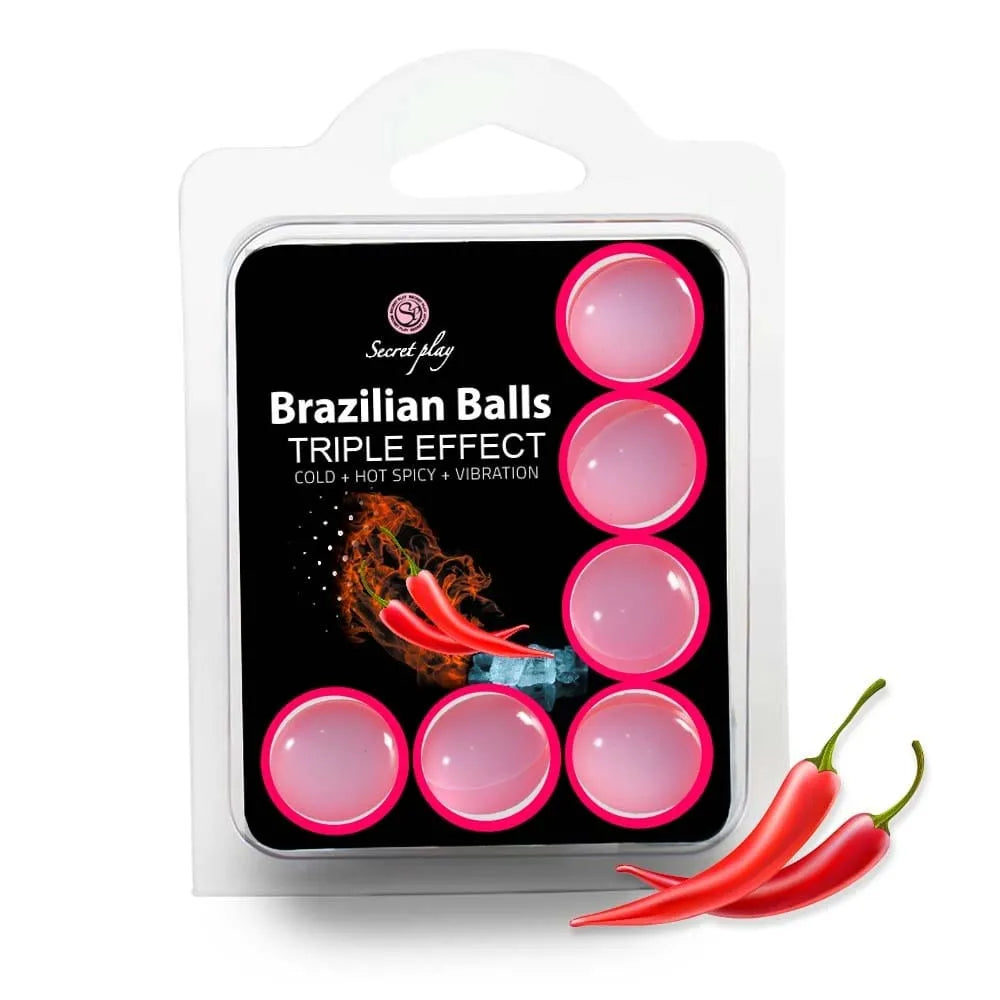 boules massage brésiliennes sensuelles triple effet chaleur froid vibrations huile sensuelle stimulation olfactive sensorielle préliminaires faciles utilisation humidité main