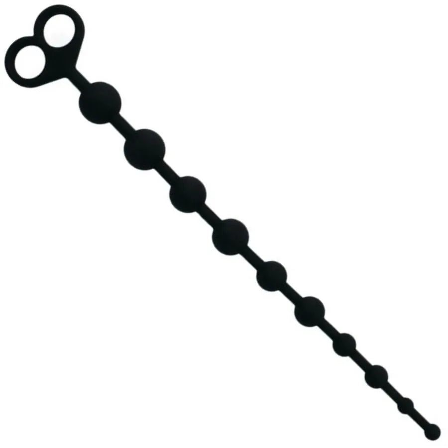 Boules anales noires en silicone hypoallergénique, design ergonomique, surface lisse, adaptées aux novices et expérimentés.