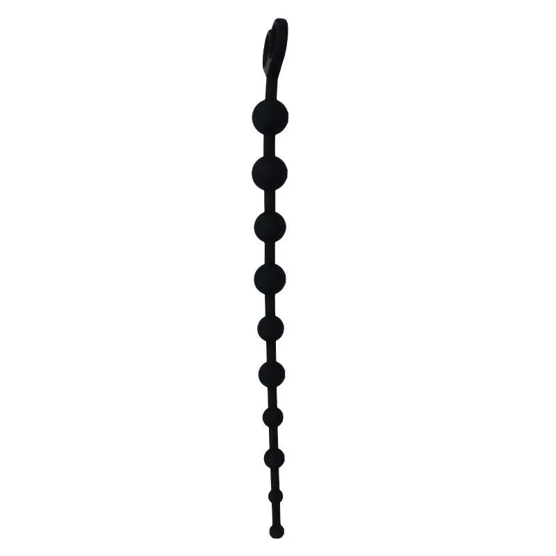 Boules anales noires en silicone hypoallergénique, texture douce, ergonomiques, pour novices et expérimentés.