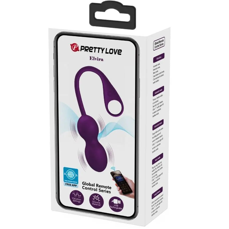 Boules Kegel vibrantes en silicone violet, forme ergonomique, rechargeables, contrôlables via application mobile, étanches.