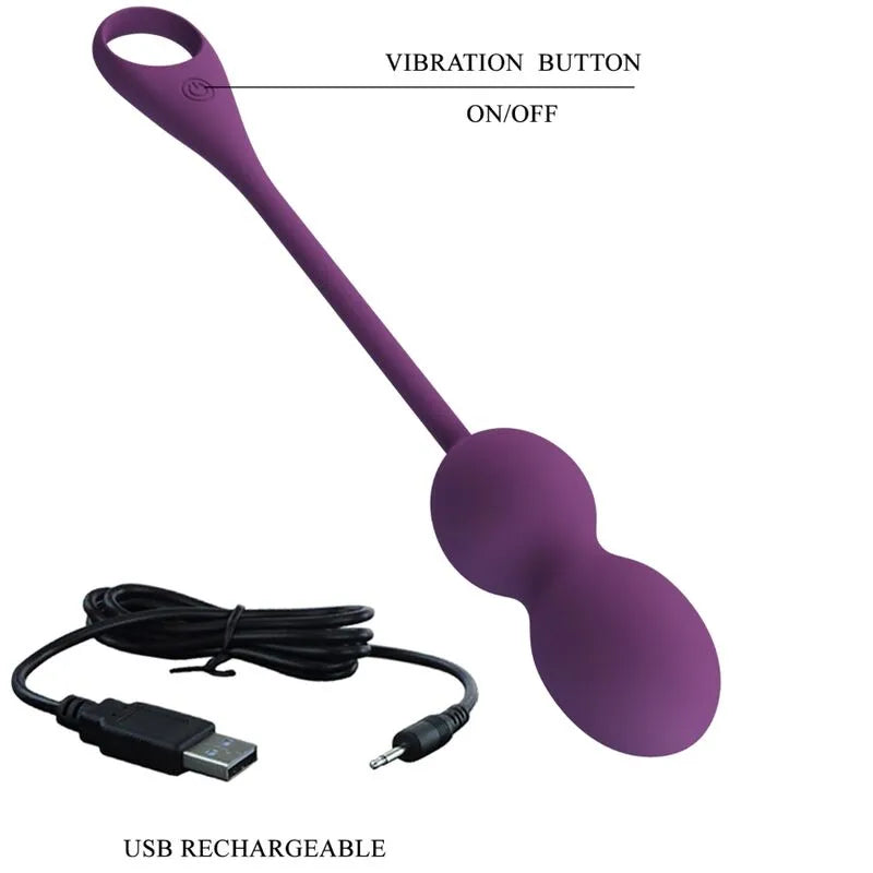 Boules Kegel vibrantes en silicone violet avec télécommande, forme ergonomique, rechargeables, étanches, pour tonification...
