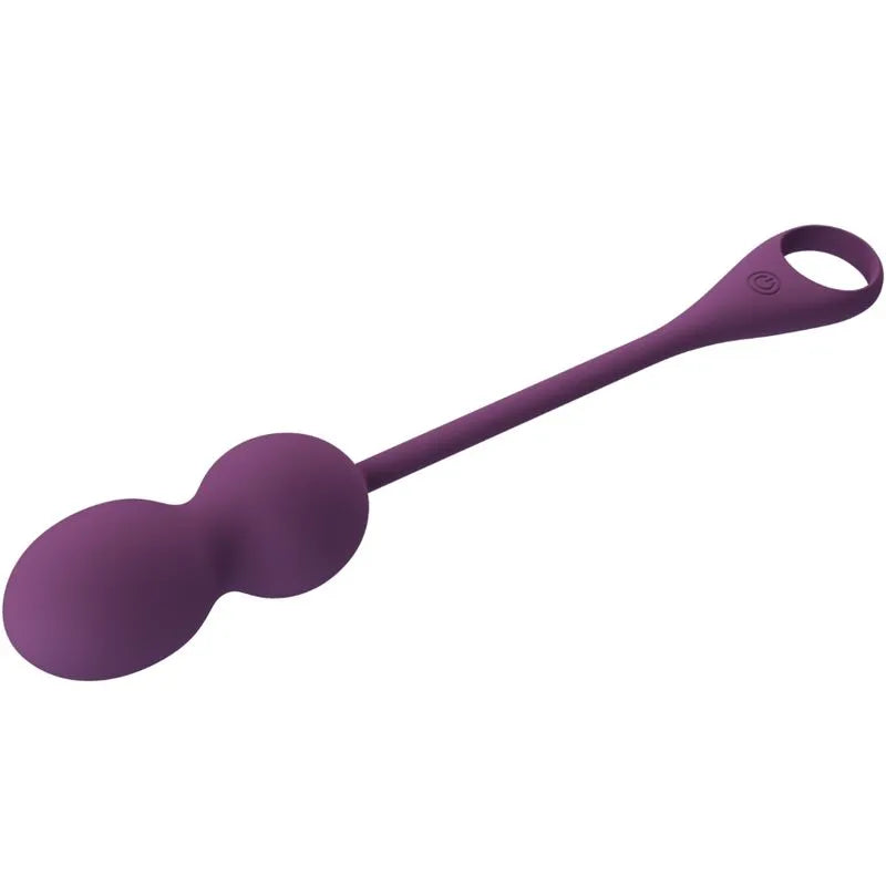 Boules Kegel vibrantes violettes en silicone avec télécommande, design ergonomique pour tonification pelvienne et plaisir.
