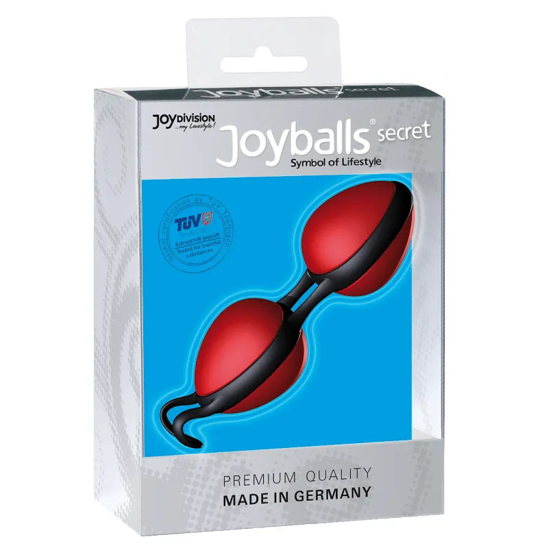 Boules vaginales rouges Silikomed en boîte, forme ovale, matériau médical, boucle extraction, renforcement pelvien.