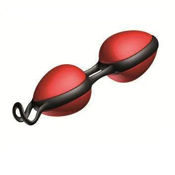 Boules vaginales rouges en Silikomed avec boucle d'extraction brevetée, pour renforcement pelvien et tonification postnatale.