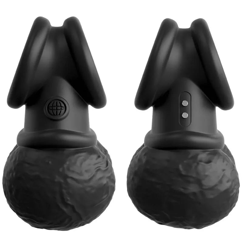 Boules vibrantes noires en silicone étanche, design ergonomique, télécommande, double moteur, 10 modes de vibration.