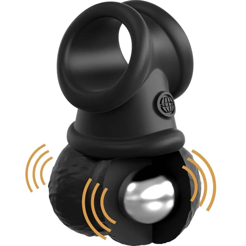 Boules vibrantes noires en silicone étanche, design ergonomique, télécommande, doubles moteurs, 10 modes de vibration.