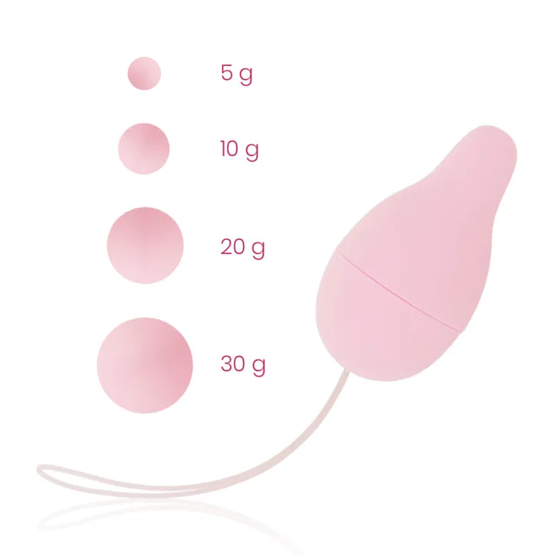 Boules de geisha en silicone rose, 4 poids progressifs pour exercices Kegel et renforcement pelvien.