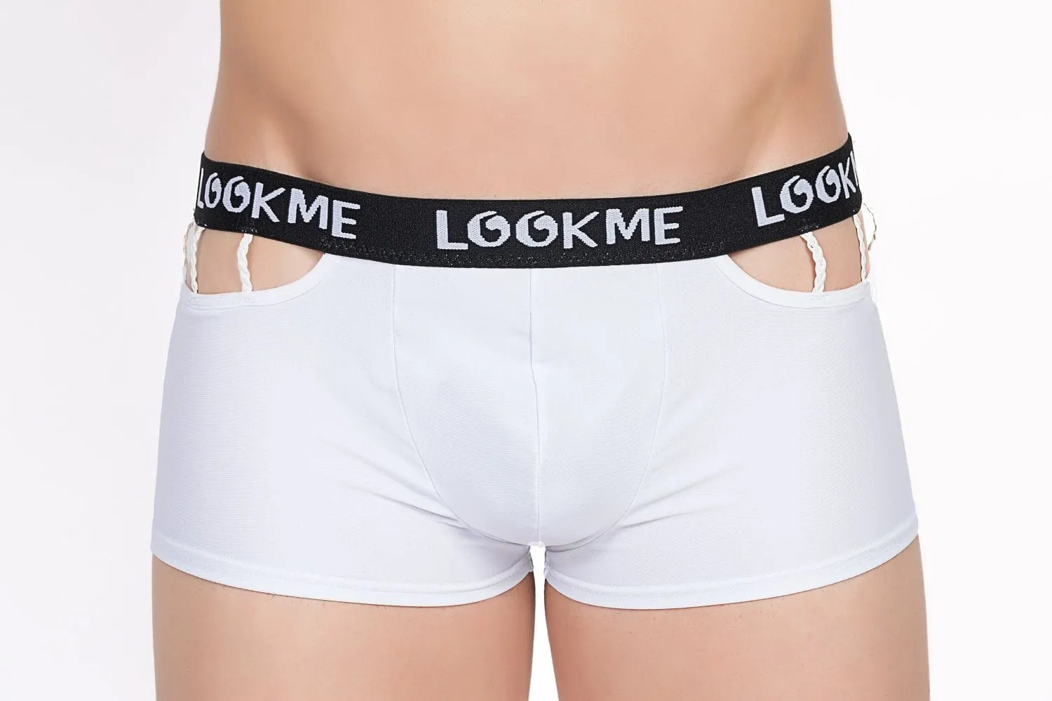 boxer ajouré taille large ceinture élastique inscription lettres visibles noir rouge blanc polyester élasthanne confort respirant élasticité moderne sexy