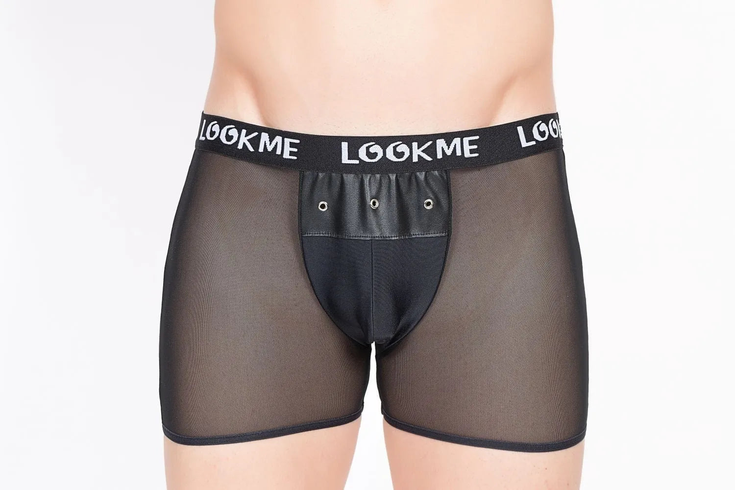 boxer noir ceinture élastique large inscription iconique rivets avant trois tissu polyester élasthanne extensibilité ajustement confortable moderne
