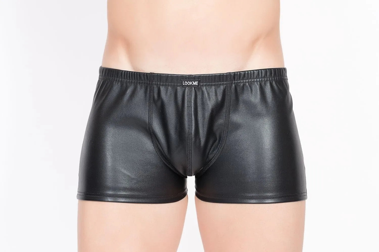 Boxer Noir Imitation Cuir Ceinture Elastique Polyester Leger Confortable Ajustement Maintien Quotidien Occasion Speciale Sexy Homme