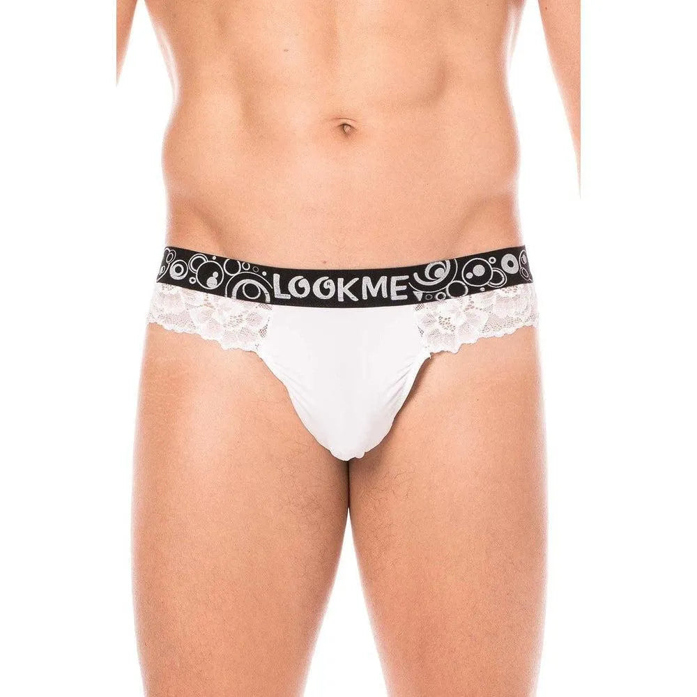 Boxer String Homme Dentelle Blanche Motif Floral Poche Opaque Confort Extensible Elasthanne Polyester Sensuel Raffiné Maintien Affinant Séduction