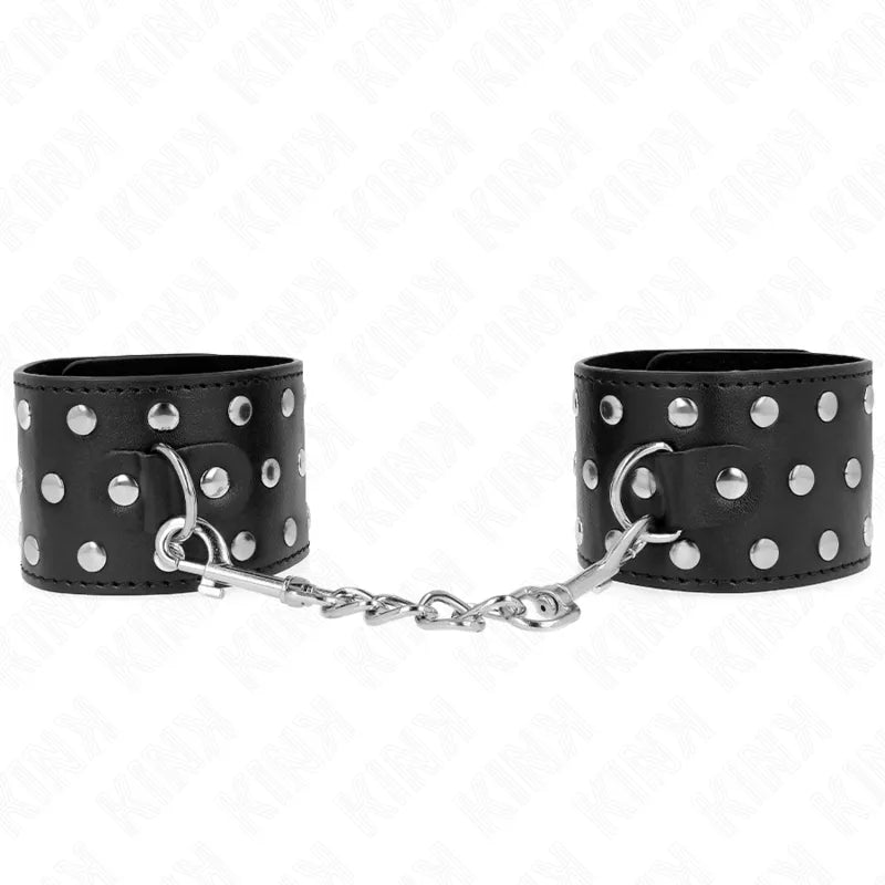 bracelets cuir véritable rembourrés confortables réglables boucles métalliques anneaux résistants durables élégants sophistiqués ergonomiques couleurs noir marron rouge violet sécurisés
