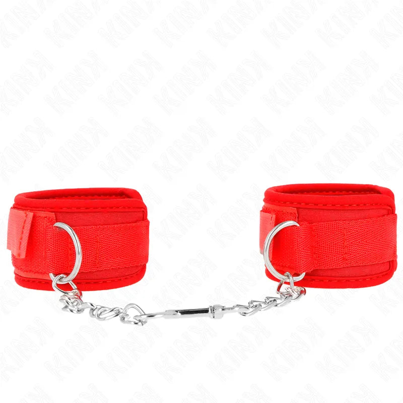 bracelets BDSM cuir véritable luxueux rembourrés confortables résistants boucles métalliques velcro réglables anneaux polyvalents sophistiqués esthétiques durables