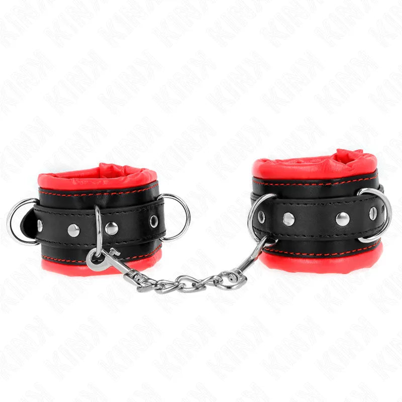 bracelets BDSM cuir véritable végétalien résistant rembourrés confortables ajustables boucles solides anneaux fixation sécurité esthétique élégants réglables personnalisables durables sophistiqués