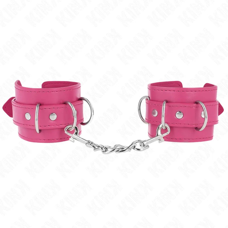 bracelets BDSM cuir végétalien confortables rembourrés doublure douce boucles ajustables anneaux D robustes coloris variés durables esthétiques