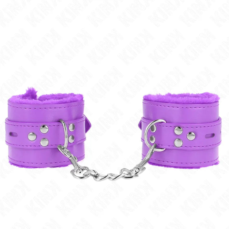 bracelets BDSM cuir végan ajustables rembourrés confortables ergonomiques durables résistants éthiques sécurisés boucles anneaux coloris variés