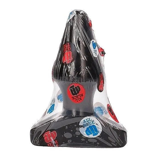 Bouchon anal conique noir, hypoallergénique, sans phtalates, pour débutants et confirmés, emballé sous film plastique.