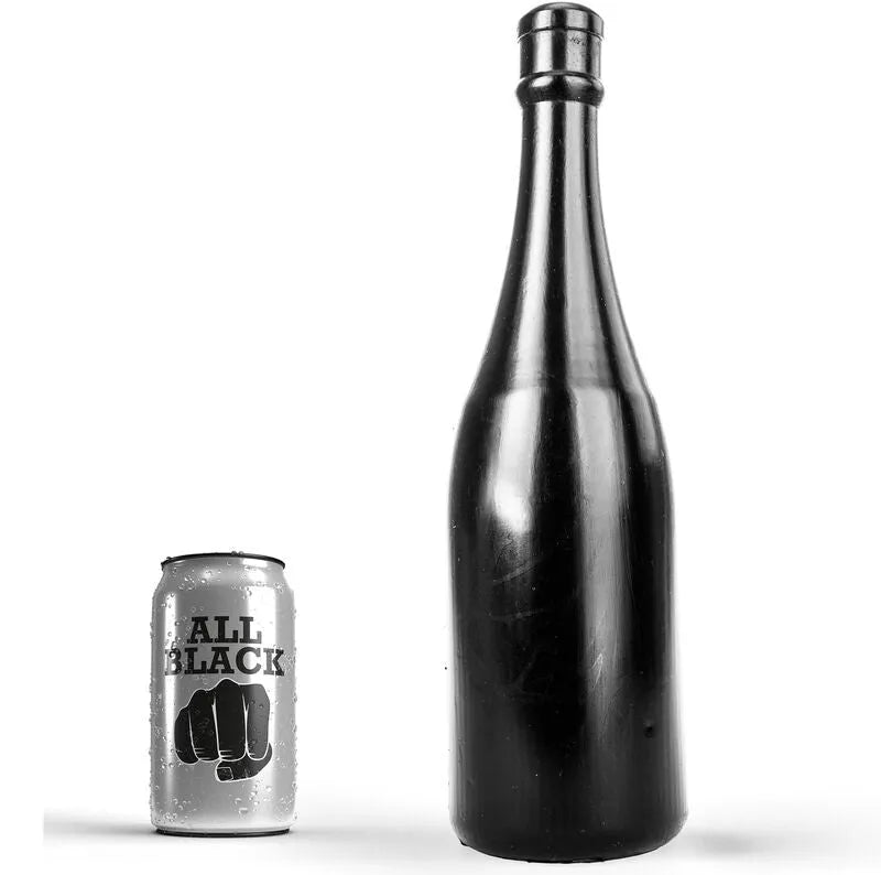 Bouchon Anal Bouteille Champagne Noir Design Élégant PVC Hypoallergénique Sans Phtalates Imperméable Longueur Insérable 30cm Diamètre 9cm Poids 1612g Stabilisant