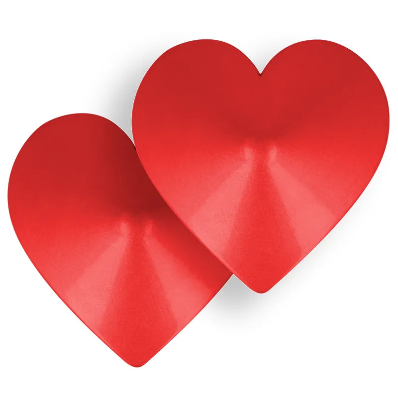 cache tétons coeur rouge réutilisables Ohmama métallique sans nickel nonporeux romantique audacieux confortable hygiénique durable lavables sophistiqué