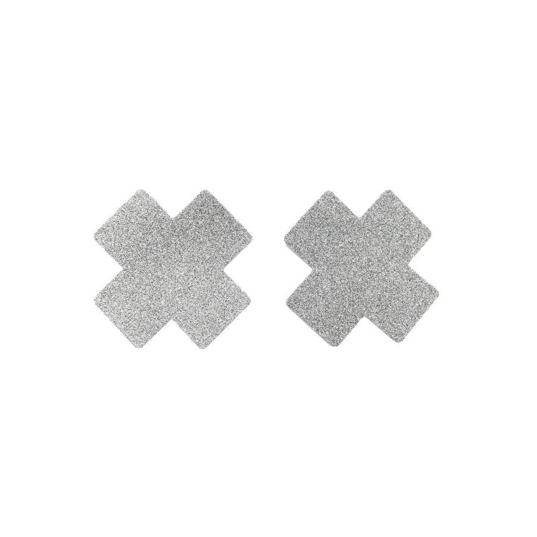 cache téton forme croix pailletée blanche adhésif confortable tenue longue scintillant discret haute qualité papier PETP colle hypoallergénique retirable durable