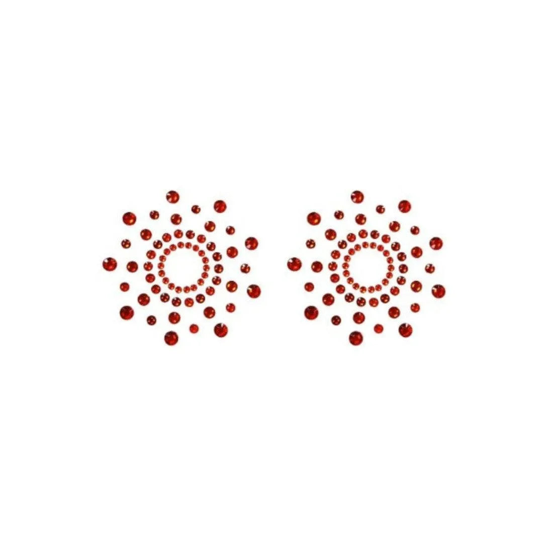 disques adhésifs réutilisables strass rouges brillants glamour élégants confortables hypoallergéniques résistants acrylique PETP pratiques économiques écologiques festifs