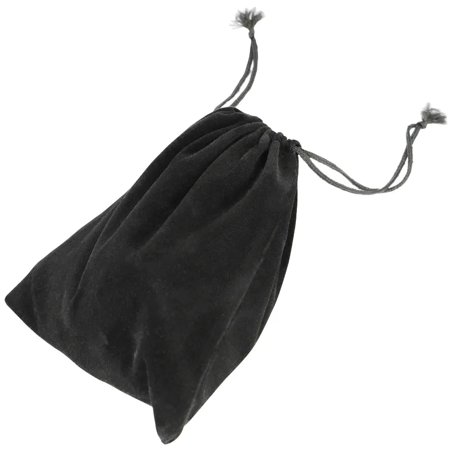 Sac noir en velours pour cage de chasteté en acier inoxydable avec anneau réglable, sept anneaux, quatre pointes.