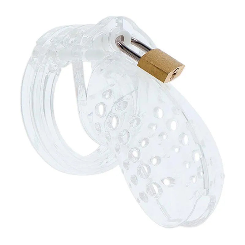 cage chasteté acrylique sécurisée contrôle confort discret robuste élégant verrouillage durable adaptable portable intimité confiance ergonomique hygiénique
