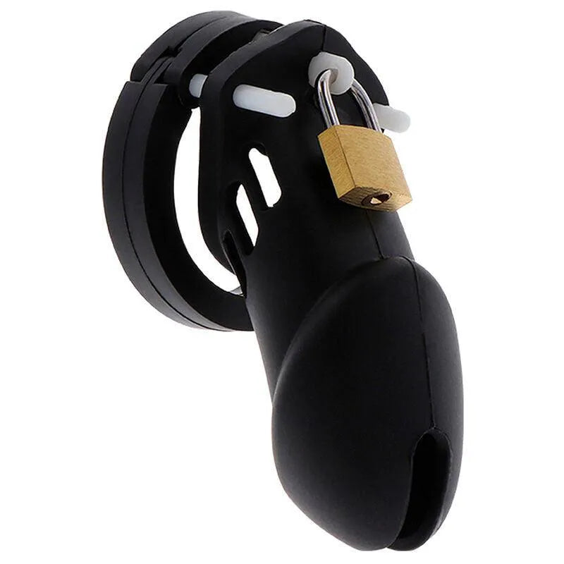 cage chasteté silicone ajustable réglable anatomique confortable discret profil bas verrouillage sécurisé hygiénique ajustement universel contrôle intime port prolongé