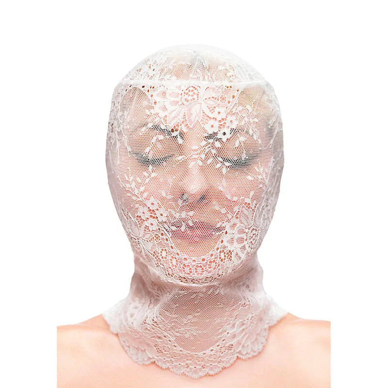 Cagoule Dentelle Extensible Sexy BDSM Mystérieuse Élégante Raffinée Ajustable Confortable Élastique Respirante Lavable Taille Unique Sensuelle Discrète Suggestive Intime Captivante